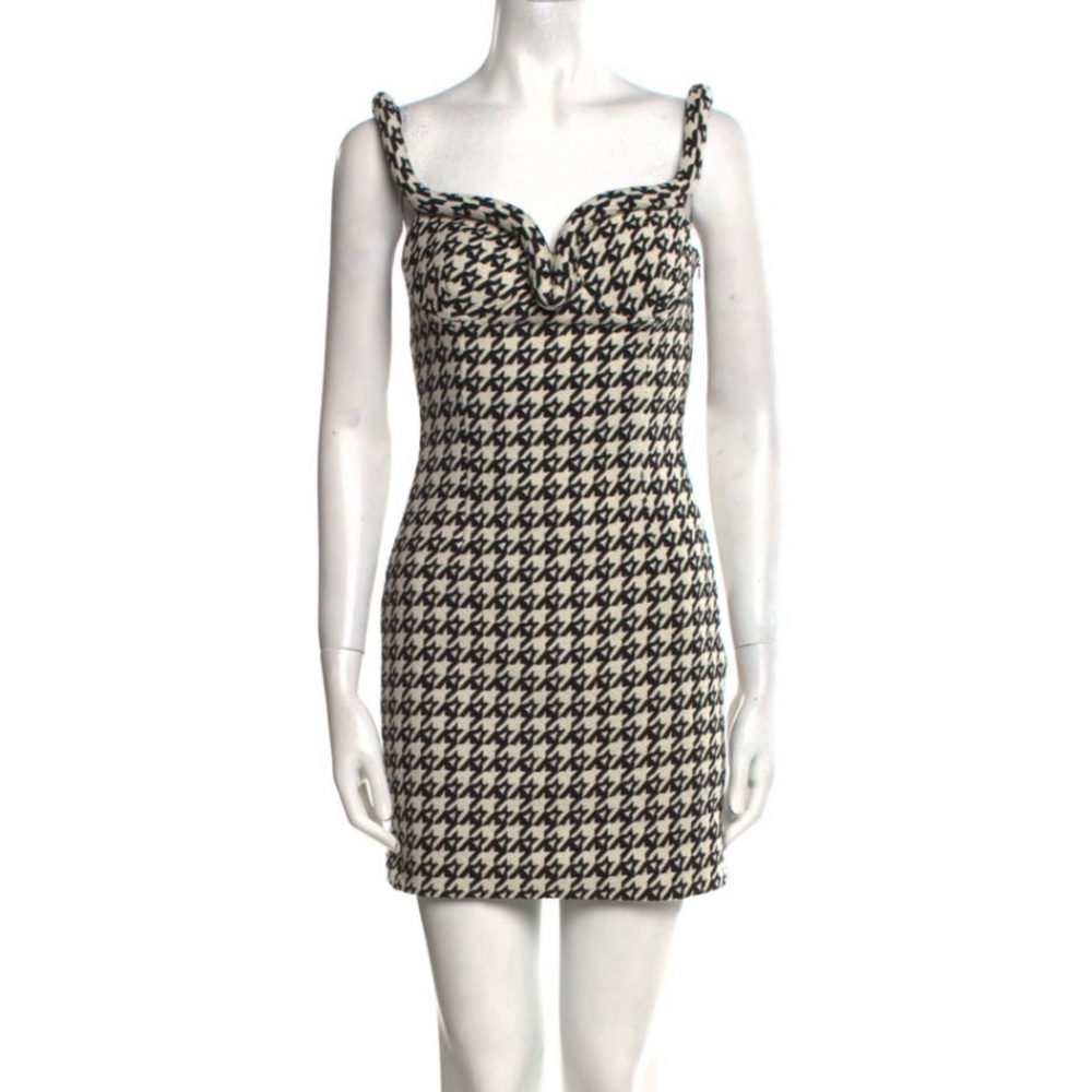 AREA Houndstooth mini dress NWT XS